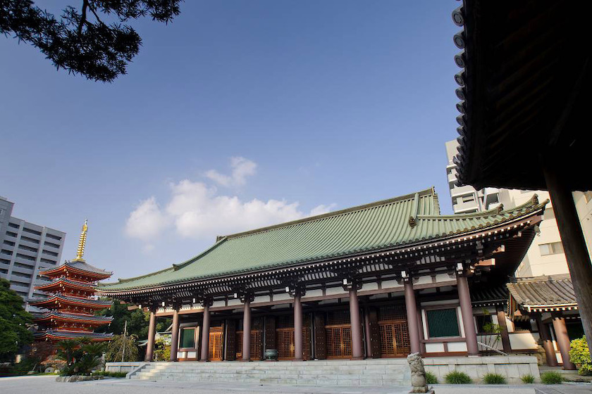 Hakata area in Fukuoka City, Japan. Tochoji temple.