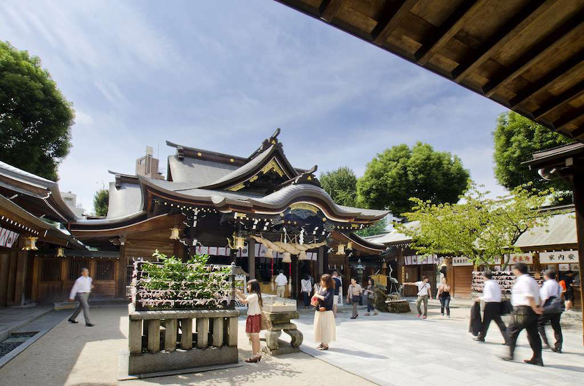 Hakata area in Fukuoka City, Japan. Kushida shrine.