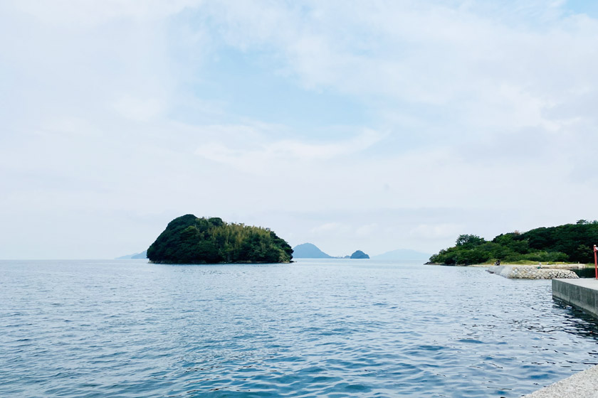 A small island called Shingu island off the coast of Sazanseto Towa in Suo Oashima.